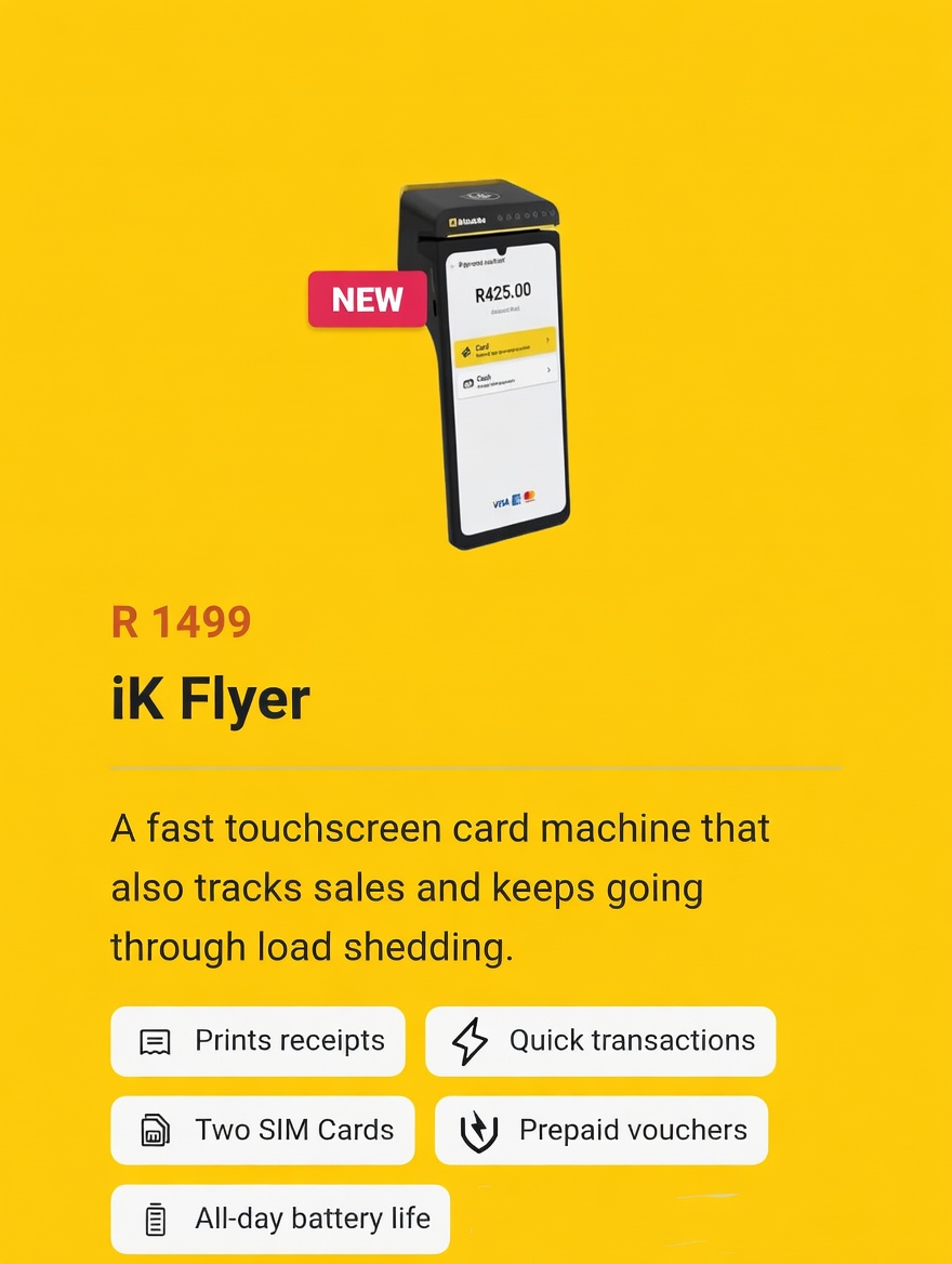 iKhokha product information card